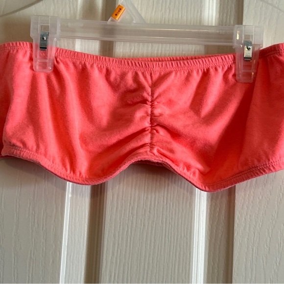Juniors bandeau bikini top sz 11/13 coral color strapless - Picture 2 of 11